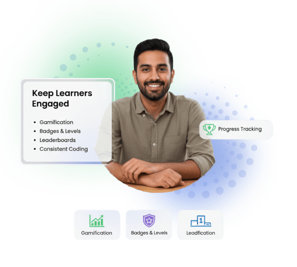 Tech gamification including coding achievements and developer progress tracking