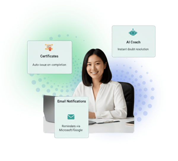 Automated certificate generation and AI coaching tools