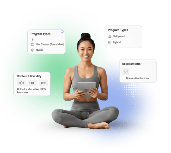 Diverse spiritual formats including guided meditations and life coaching